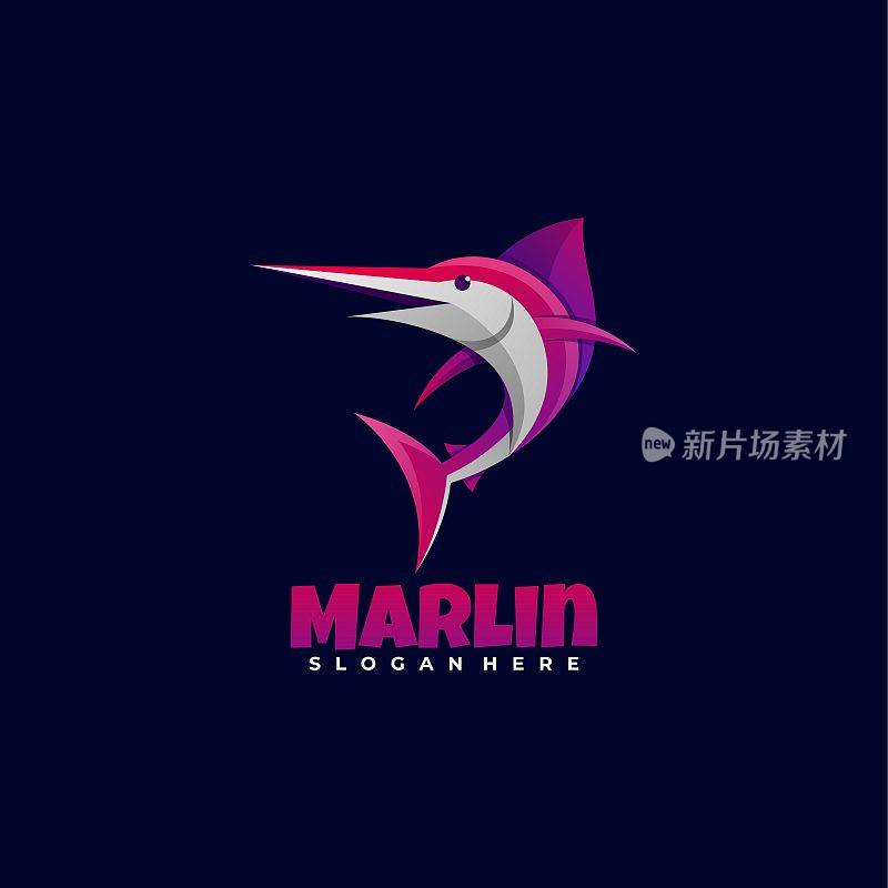 Vector Illustration Marlin Gradient Colorful Style.